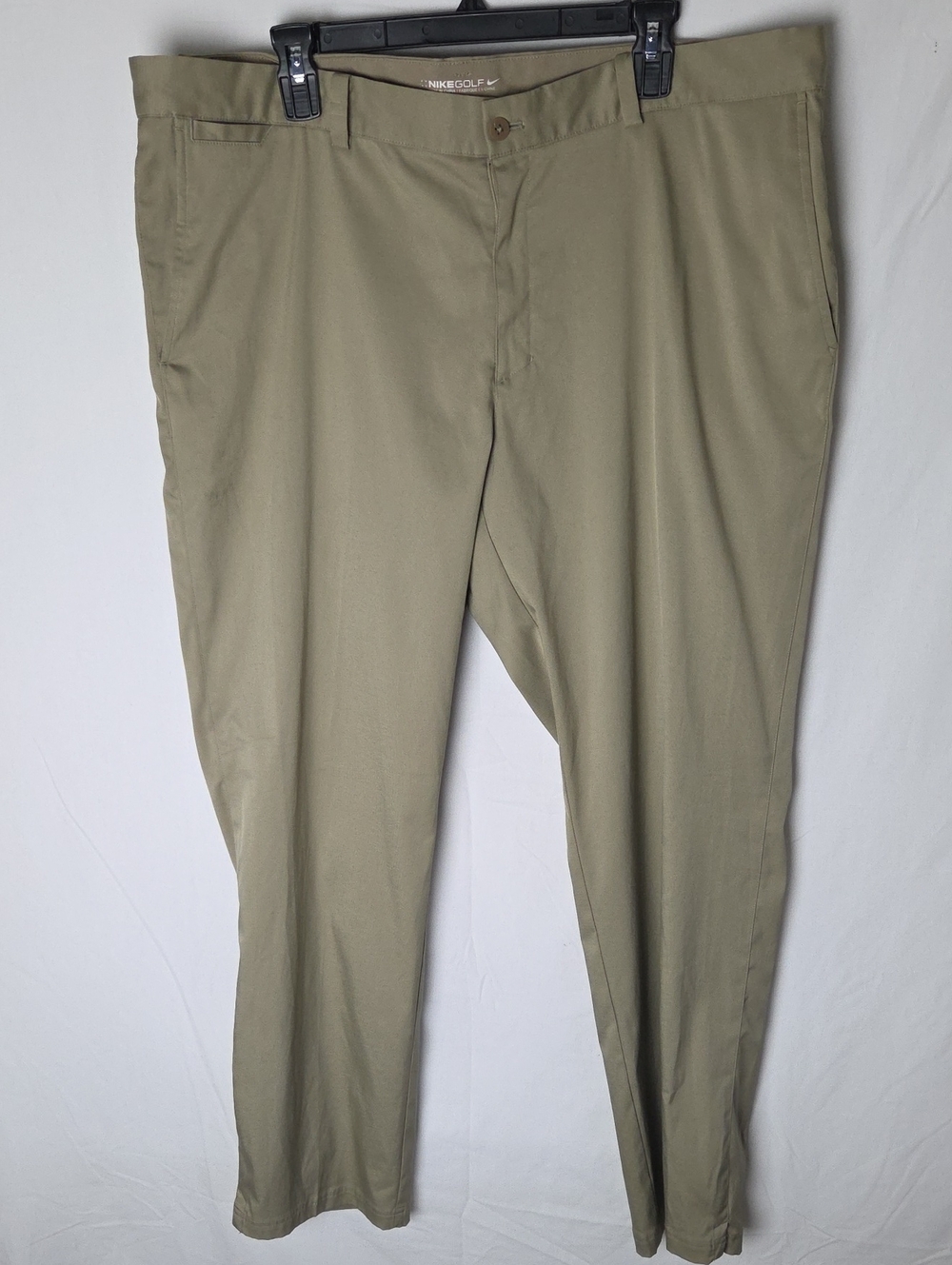 Nike Pants Mens 40x32 Khaki Dri-Fit Stretch Performance Golf Trousers Flat Front